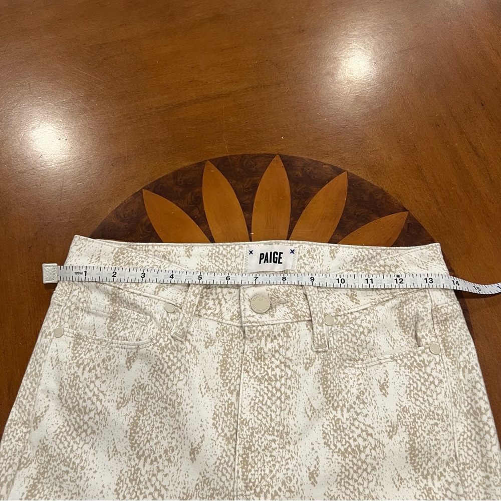 LIKE NEW PAIGE Hoxton Ultra Skinny Jean Sonoran Snakeskin Print‎ 27 White/Tan - Picture 14 of 16